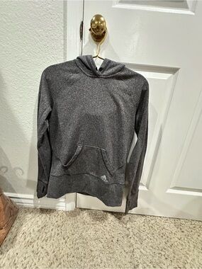 Adidas Junior Gray Hooded Pullover Sweatshirt